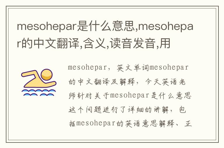 mesohepar是什么意思,mesohepar的中文翻译,含义,读音发音,用法,造句,参考例句